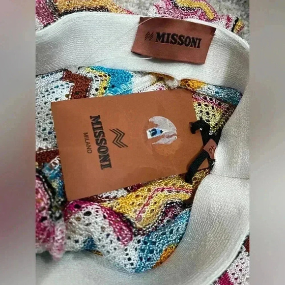 Missoni Pants Flare Cover Up Trousers Metallic Crochet Zig Zag Swim Chevron 40 4 - Picture 12 of 13